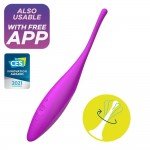 Перезаряжаемый точечный вибромассажер Satisfyer Twirling Joy с управлением со смартфона - пурпурный - 18,5 см