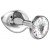 Средняя анальная серебристая металлическая пробка Diamond Clear Sparkle Large с прозрачным кристаллом - 8 см