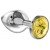 Средняя анальная серебристая металлическая пробка Diamond Yellow Sparkle Large с желтым кристаллом - 8 см