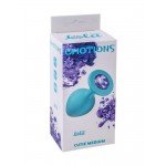 Средняя силиконовая голубая анальная пробка Emotions Cutie Medium с фиолетовым кристаллом - 8,5 см Средняя силиконовая голубая анальная пробка Emotions Cutie Medium с фиолетовым кристаллом - 8,5 см