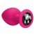 Большая розовая анальная силиконовая пробка Emotions Cutie Large Pink black сrystal с черным кристаллом - 10 см