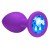 Большая фиолетовая анальная силиконовая пробка Emotions Cutie Large Purple light blue crystall с голубым кристаллом - 10 см
