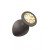 Большая черная анальная силиконовая пробка Emotions Cutie Large Black golden crystal с золотым кристаллом - 10 см