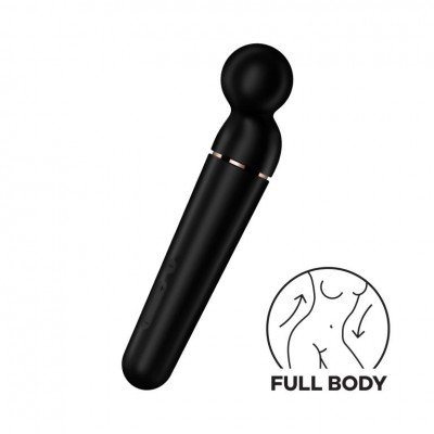 Вибратор-массажер для тела и эрогенных зон Satisfyer Planet Wand-er с эргономичной загнутой головкой - чёрный - 22 см