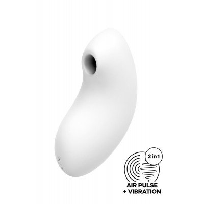 Вакуум-волновой стимулятор клитора с вибрацией Satisfyer Vulva Lover 2 - белый