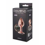 Малая анальная металлическая пробка розовое золото Diamond Ruby Shine S с чёрным кристаллом - 7 см Малая анальная металлическая пробка розовое золото Diamond Ruby Shine S с чёрным кристаллом - 7 см