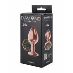 Средняя анальная металлическая пробка розовое золото Diamond Ruby Shine L с чёрным кристаллом - 8 см Средняя анальная металлическая пробка розовое золото Diamond Ruby Shine L с чёрным кристаллом - 8 см