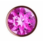 Средняя анальная металлическая пробка цвета розового золота Diamond Quartz Shine L с лиловым кристаллом - 8,3 см Средняя анальная металлическая пробка цвета розового золота Diamond Quartz Shine L с лиловым кристаллом - 8,3 см