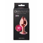 Средняя анальная металлическая пробка цвета розового золота Diamond Quartz Shine L с лиловым кристаллом - 8,3 см Средняя анальная металлическая пробка цвета розового золота Diamond Quartz Shine L с лиловым кристаллом - 8,3 см