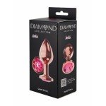 Средняя анальная металлическая пробка цвета розового золота Diamond Quartz Shine L с лиловым кристаллом - 8,3 см Средняя анальная металлическая пробка цвета розового золота Diamond Quartz Shine L с лиловым кристаллом - 8,3 см