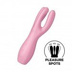 Вибромассажер для стимуляции клитора и половых губ Satisfyer Threesome 3 - розовый - 14 см Вибромассажер для стимуляции клитора и половых губ Satisfyer Threesome 3 - розовый - 14 см
