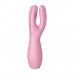 Вибромассажер для стимуляции клитора и половых губ Satisfyer Threesome 3 - розовый - 14 см
