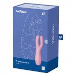 Вибромассажер для стимуляции клитора и половых губ Satisfyer Threesome 3 - розовый - 14 см Вибромассажер для стимуляции клитора и половых губ Satisfyer Threesome 3 - розовый - 14 см