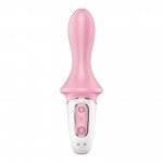 Вибратор с функцией расширения Satisfyer Air Pump Booty 5+ для анальной и вагинальной стимуляции с подключением к смартфону - розовый - 18 см
