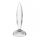 Фаллоимитатор из стекла с ограничителем для анальной и вагинальной стимуляции Satisfyer Sparkling Crystal - прозрачный - 20 см