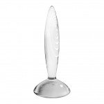 Фаллоимитатор из стекла с ограничителем для анальной и вагинальной стимуляции Satisfyer Sparkling Crystal - прозрачный - 20 см