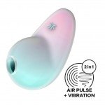 Вакуум-волновой стимулятор клитора с вибрацией Satisfyer Pixie Dust - мятно-розовый
