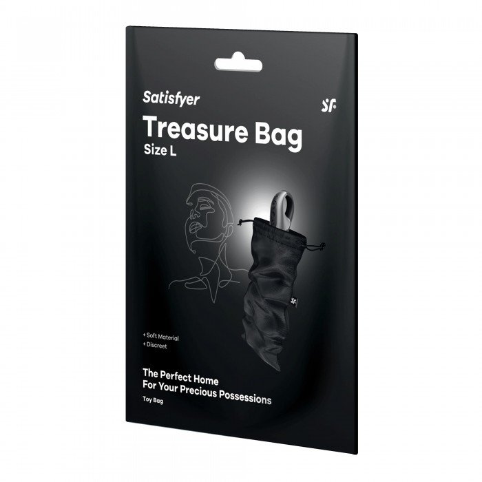 Мешочек для хранения интим-игрушек Treasure Bag L - чёрный Мешочек для хранения интим-игрушек Treasure Bag L - чёрный