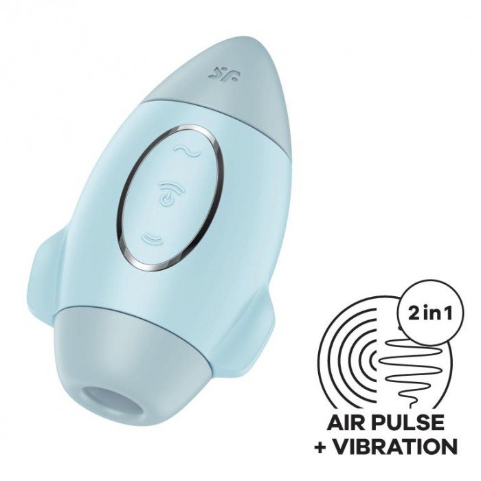 Вакуумно-волновой стимулятор клитора с вибрацией Satisfyer Mission Control - голубой Вакуумно-волновой стимулятор клитора с вибрацией Satisfyer Mission Control - голубой
