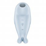 Перезаряжаемый вакуум-волновой стимулятор клитора с вибрацией Satisfyer Seal You Soon Нерпа - голубой