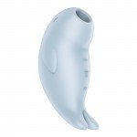 Перезаряжаемый вакуум-волновой стимулятор клитора с вибрацией Satisfyer Seal You Soon Нерпа - голубой