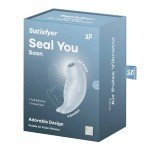 Перезаряжаемый вакуум-волновой стимулятор клитора с вибрацией Satisfyer Seal You Soon Нерпа - голубой