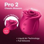 Вакуумно-волновой стимулятор клитора в виде розы Satisfyer Pro 2 Classic Blossom с насадкой имитирующей пульсацию воды - красный