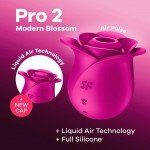Вакуумно-волновой стимулятор клитора в виде розы Satisfyer Pro 2 Modern Blossom с насадкой имитирующей пульсацию воды - розовый Вакуумно-волновой стимулятор клитора в виде розы Satisfyer Pro 2 Modern Blossom с насадкой имитирующей пульсацию воды - розовый