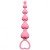 Силиконовая фигурная анальная цепочка Heart's Beads Pink - розовая - 18 см