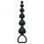 Силиконовая фигурная анальная цепочка Heart's Beads Black - чёрная - 18 см