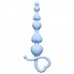 Анальная цепочка из силикона Begginers Beads для начинающих - голубая - 18 см