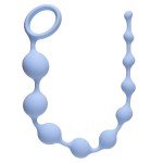 Силиконовая анальная цепочка Long Pleasure Chain - голубая - 35 см
