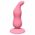 Анальная пробка анатомической формы с присоской Waved Anal Plug Pink - розовая - 11 см Анальная пробка анатомической формы с присоской Waved Anal Plug Pink - розовая - 11 см