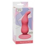 Анальная пробка анатомической формы с присоской Waved Anal Plug Pink - розовая - 11 см Анальная пробка анатомической формы с присоской Waved Anal Plug Pink - розовая - 11 см