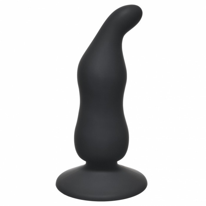 Анальная пробка анатомической формы с присоской Waved Anal Plug Black - чёрная - 11 см Анальная пробка анатомической формы с присоской Waved Anal Plug Black - чёрная - 11 см