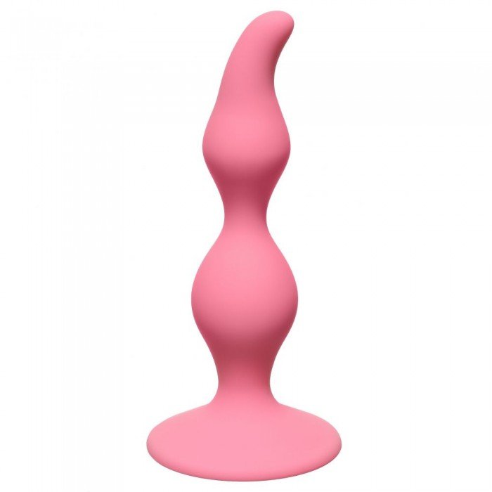 Анальная пробка Curved Anal Plug Pink - розовая - 12,5 см