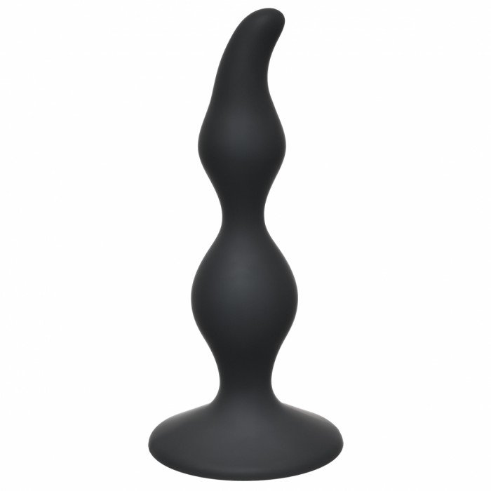 Анальная пробка Curved Anal Plug Black - чёрная - 12,5 см