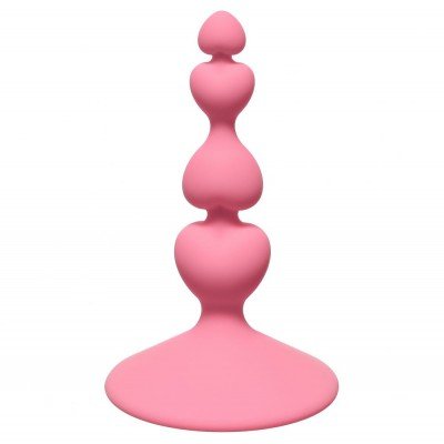 Анальная силиконовая пробка Sweetheart Plug Pink - розовая - 10 см