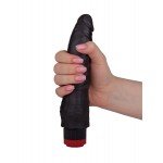Вибратор-реалистик с рельефным стволом Lovetoy - чёрный - 22 см