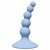 Силиконовая анальная пробка-бусы Ribbed Plug Blue - голубая - 10,5 см