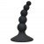 Силиконовая анальная пробка-бусы Ribbed Plug Black - чёрная - 10,5 см