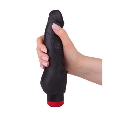Вибратор-реалистик Lovetoy с шипами у основания - чёрный - 21 см