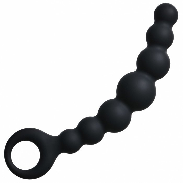 Упругая силиконовая анальная цепочка Flexible Wand - чёрная - 18 см Упругая силиконовая анальная цепочка Flexible Wand - чёрная - 18 см