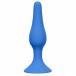 Анальная пробка Slim Anal Plug Medium Blue с присоской - 11,5 см
