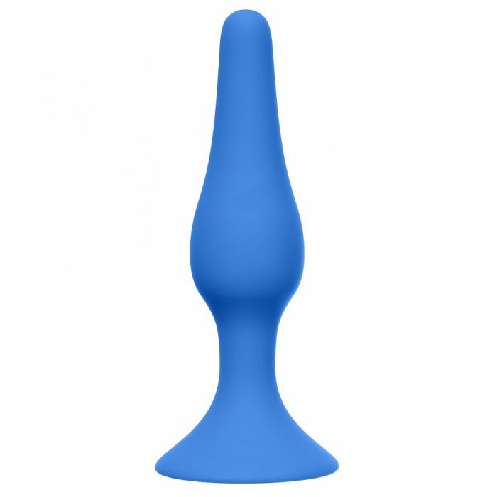 Силиконовая анальная пробка Slim Anal Plug Medium Blue с присоской - синяя - 11,5 см Силиконовая анальная пробка Slim Anal Plug Medium Blue с присоской - синяя - 11,5 см