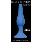 Анальная пробка Slim Anal Plug Medium Blue с присоской - 11,5 см