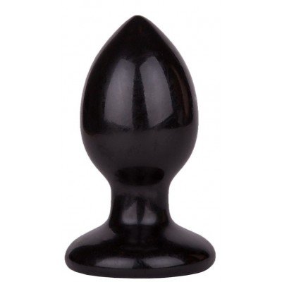 Средняя анальная пробка Lovetoy Glide M - чёрная - 10 см