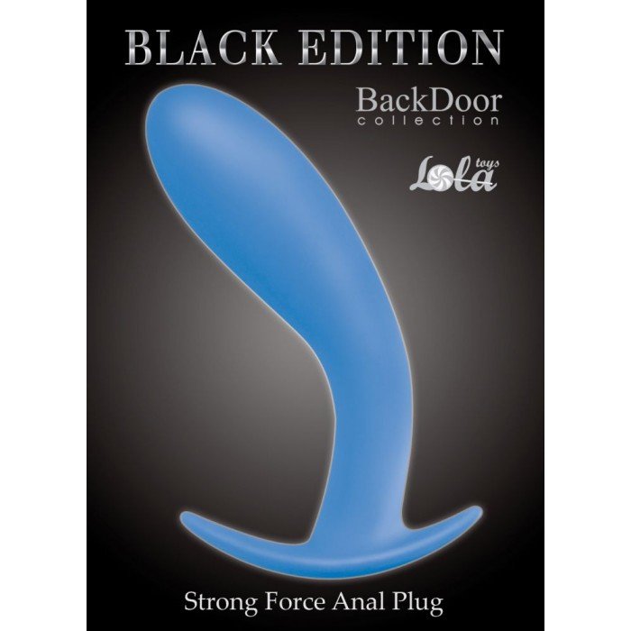 Изогнутая анальная пробка из силикона Strong Force Anal Plug Blue - голубая - 14 см Изогнутая анальная пробка из силикона Strong Force Anal Plug Blue - голубая - 14 см