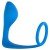 Эрекционное кольцо с анальной пробкой Button Anal Plug - синее