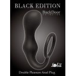 Эрекционное кольцо с анальной пробкой Double Pleasure Anal Plug - чёрное